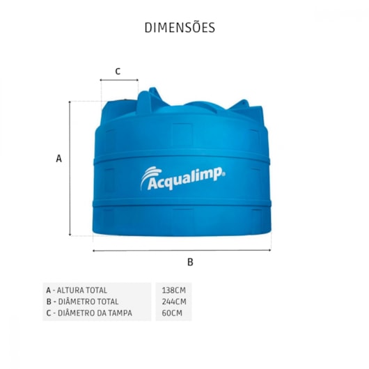 Caixa D`Água De Polietileno Tanque 5000l Acqualimp - Imagem principal - b489f46d-325e-4a1a-8ebb-b5dc3dc6dd56